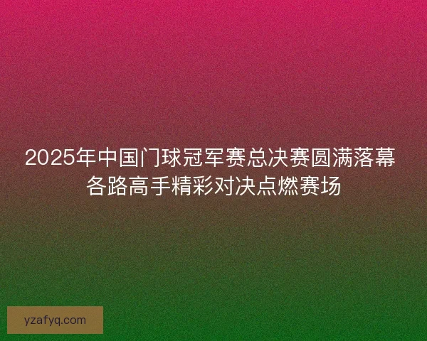 2025年中国门球冠军赛总决赛圆满落幕 各路高手精彩对决点燃赛场